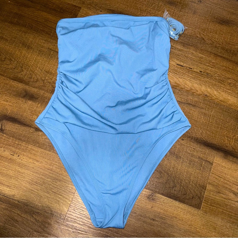 NWT Target Shade & Shore Blue One Piece Strapless Swimsuit